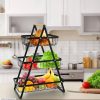 3Layer Fruit Basket Wooden Handle