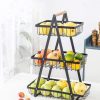 3Layer Fruit Basket Wooden Handle