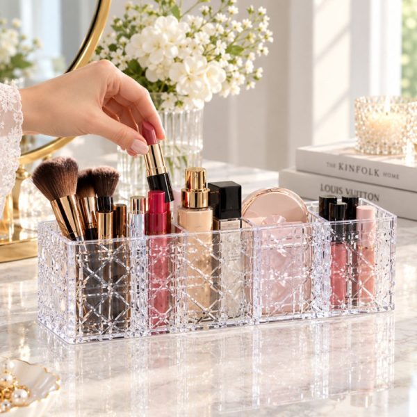 4 Partition Makeup Brush Holder
