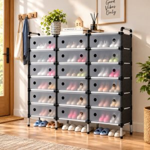 6 Layer Triple Row Shoe Rack