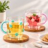 Elegant Daisy Glass Cup With Sparkling Handle 300ml